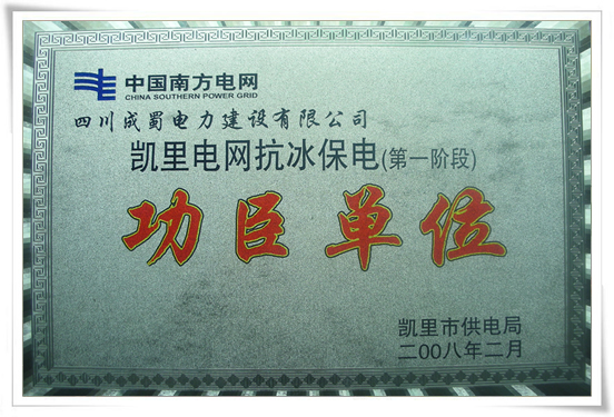 我公司赴黔抗冰保电抢险队获多项声誉